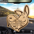 Bunny Rabbit Couple God Blessed Personalized Wood Engraved Ornaments