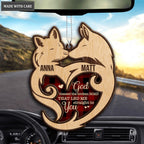 Wild Love Fox Couple God Blessed Personalized Wood Engraved Ornaments