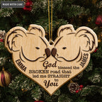 Wild Love Koala Couple God Blessed Personalized Wood Engraved Ornaments