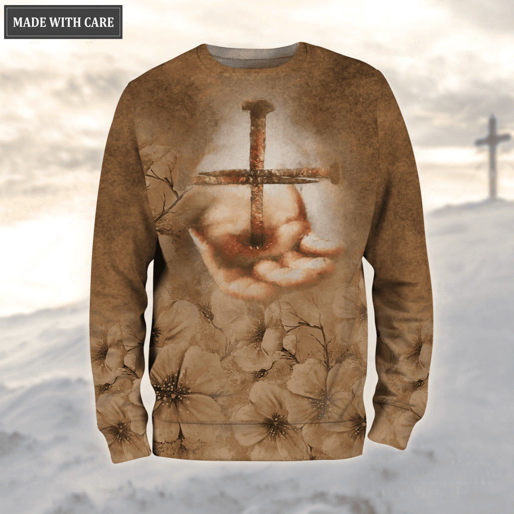 Flower Jesus Hand Faith Over Fear Hoodie