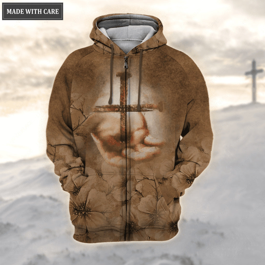 Flower Jesus Hand Faith Over Fear Hoodie