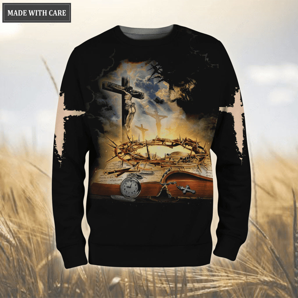 Jesus Cross Bible Corwn Of Thorns Hoodie