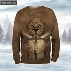 Lion Jesus Cross Way Maker Miracle Worker My God Hoodie