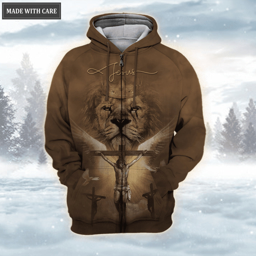 Lion Jesus Cross Way Maker Miracle Worker My God Hoodie