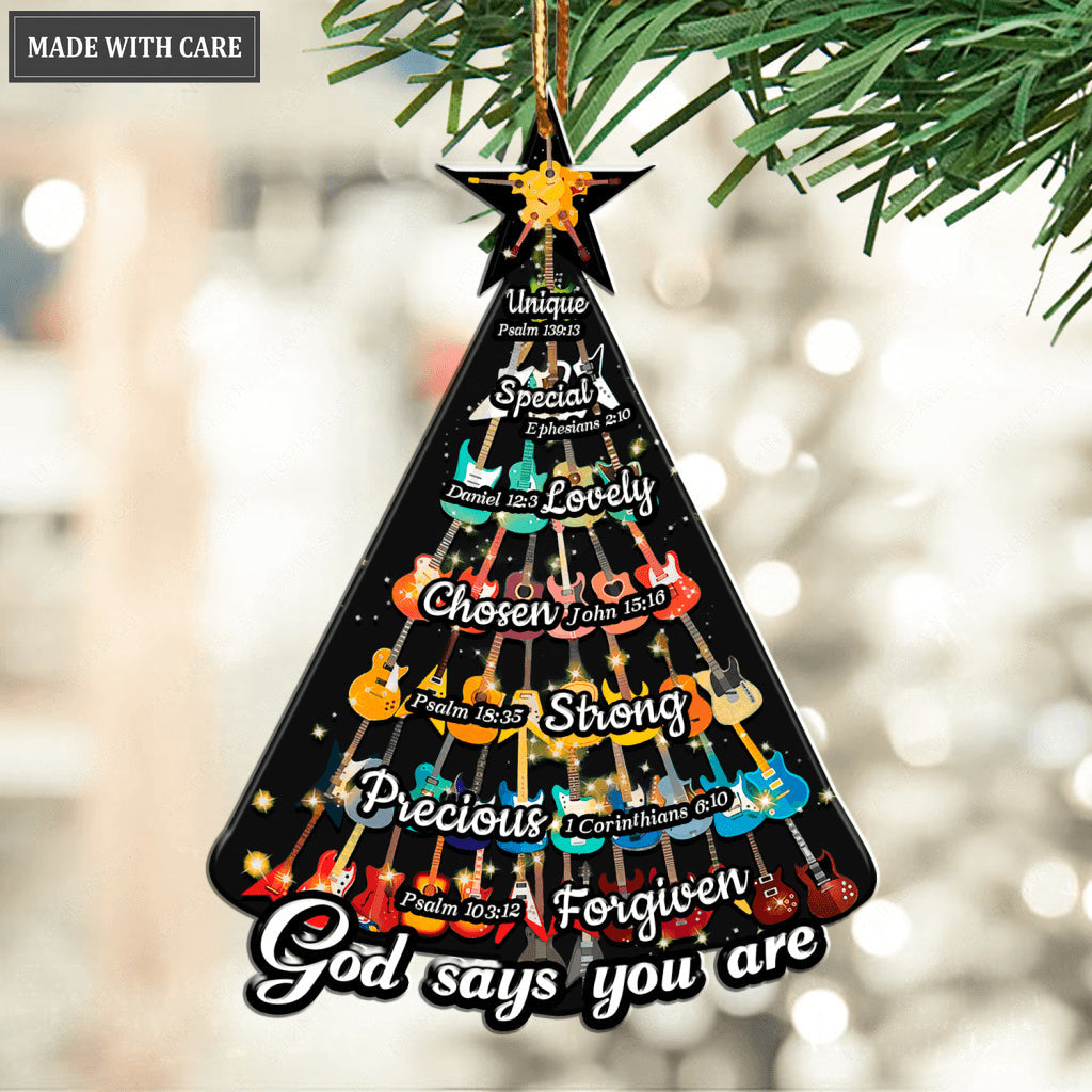 Guitar Christmas Tree God Says You Are Ornament