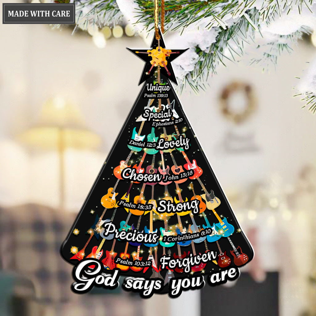 Guitar Christmas Tree God Says You Are Ornament