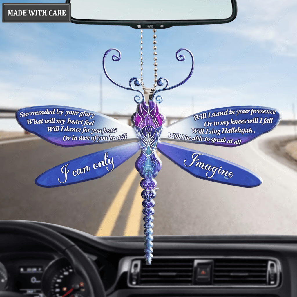 Surrounded By The Glory Blue Dragonfly Ornament