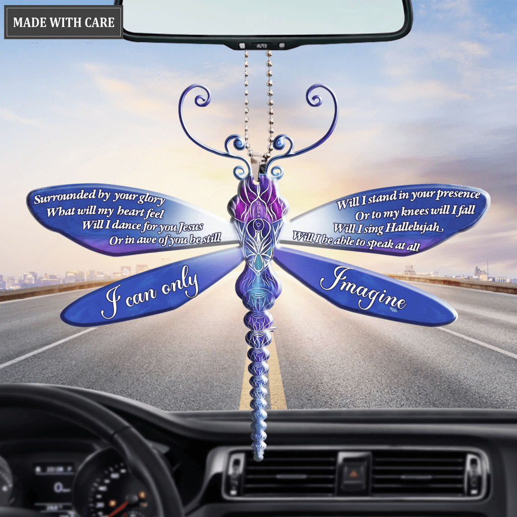 Surrounded By The Glory Blue Dragonfly Ornament