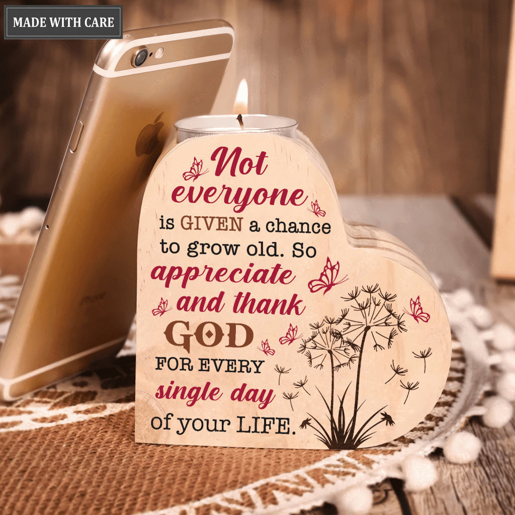 Dandelion Butterfly Thank God Every Day Candle Holder