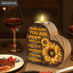 Sunflower And Butterfly God Says You Are Candle Holder