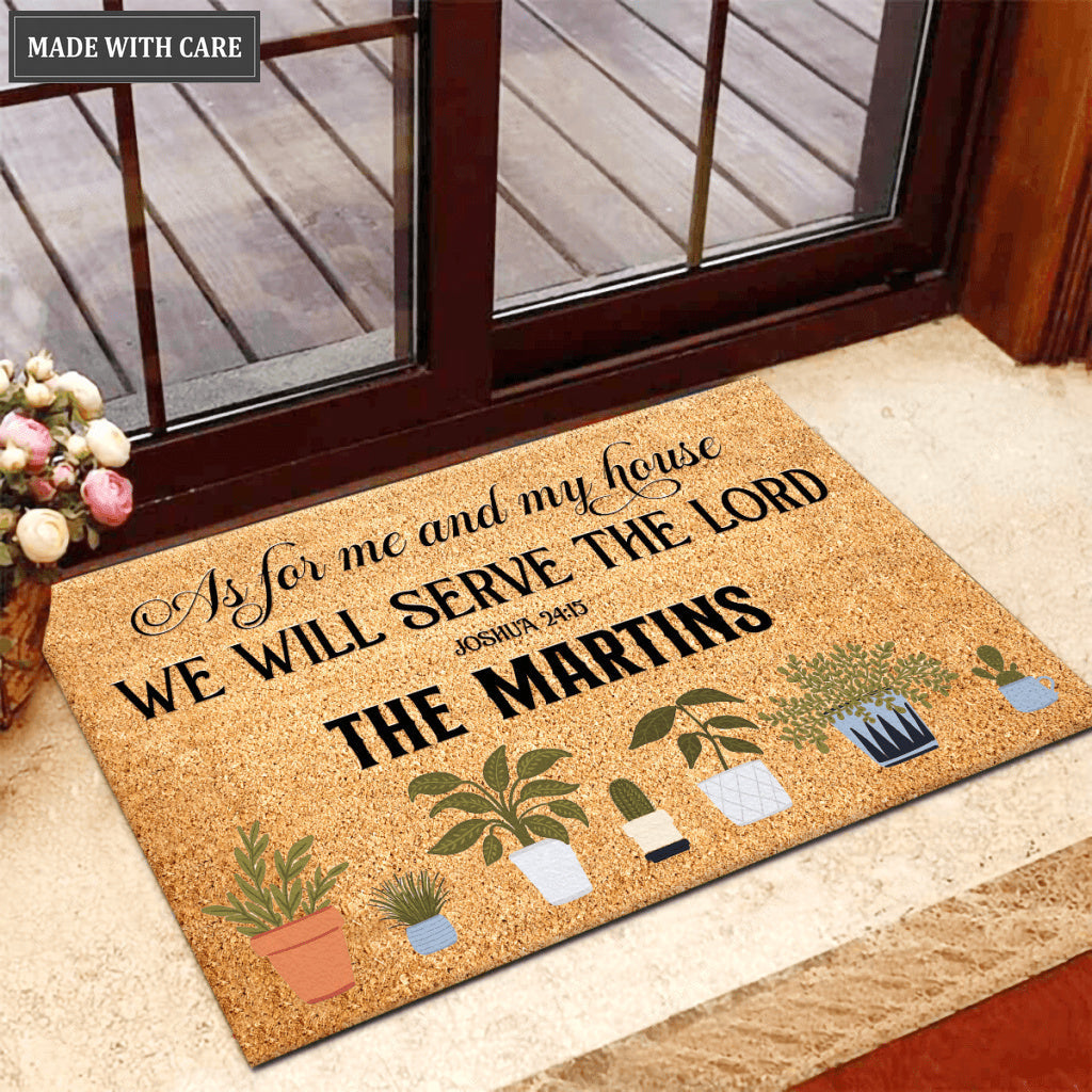 As For Me And My House Bible Verse Personalized Doormat