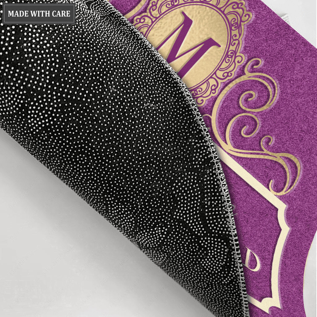 Bible Verse We Will Serve The Lord Personalized Purple Doormat