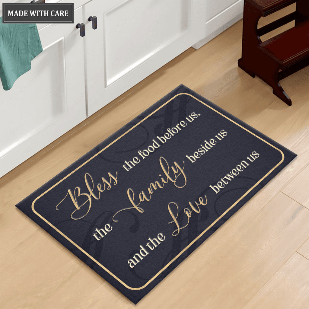 Bless The Food Before Us Kitchen Doormat