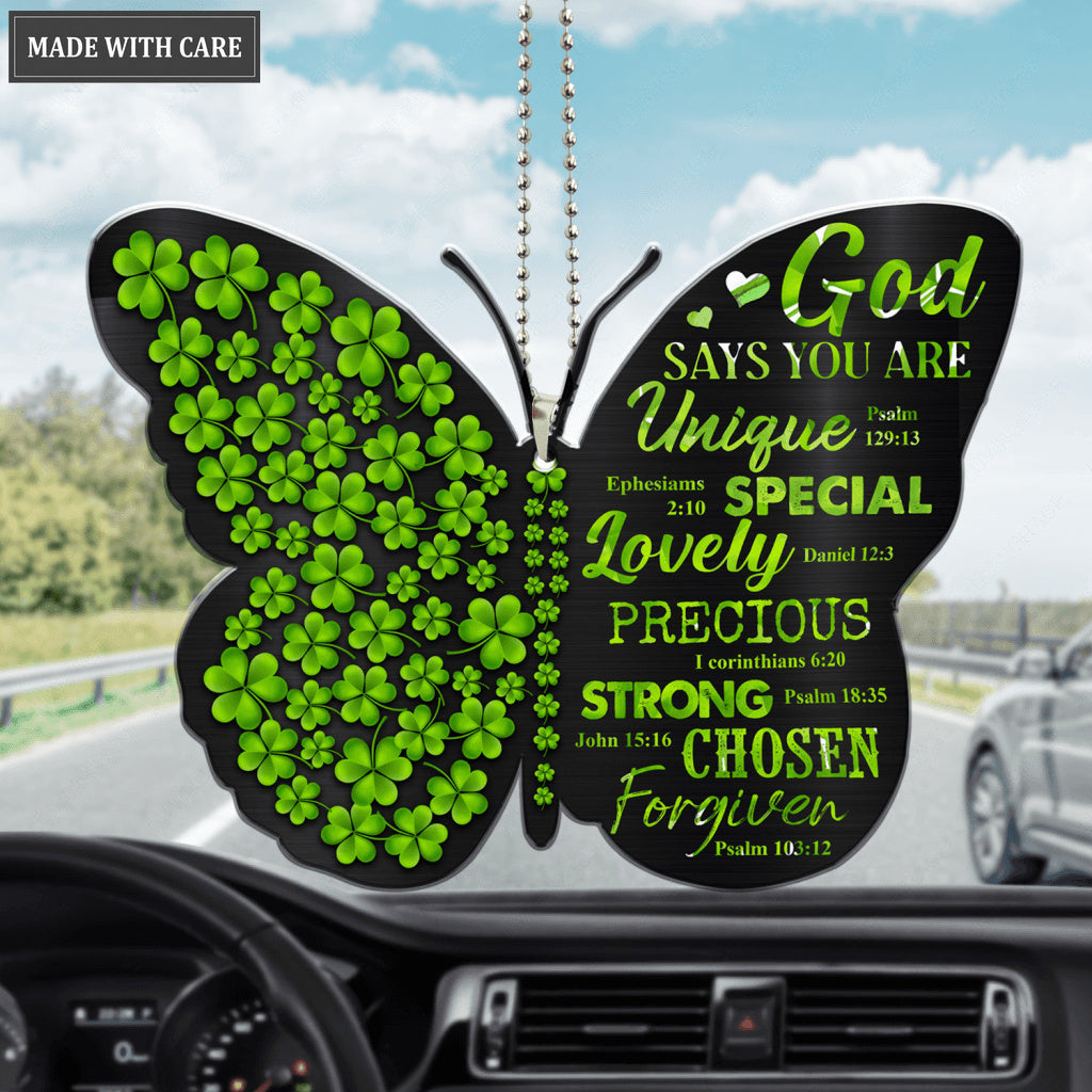Shamrock Butterfly God Says You Are Ornament