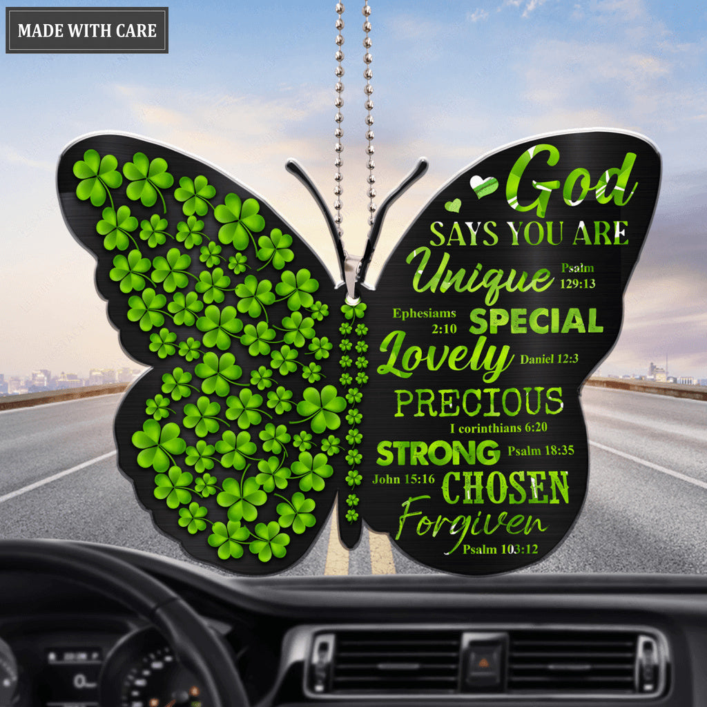 Shamrock Butterfly God Says You Are Ornament