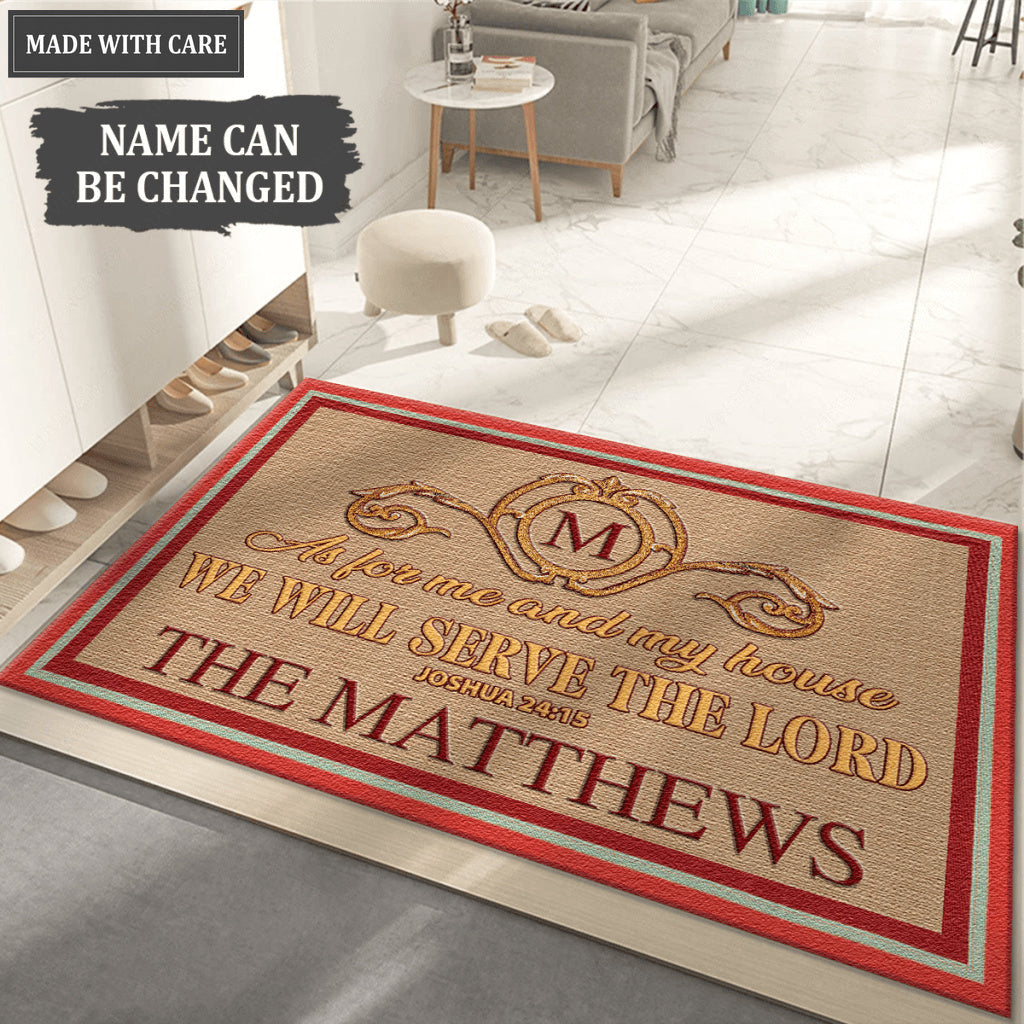 Destination Summer Border Serve The Lord Personalized Doormat