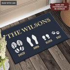 Premium Custom Footprint Family & Pet Name Doormat