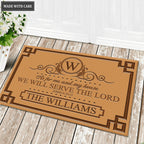 Greek Border Monogram As For My House Personalized Family Doormat