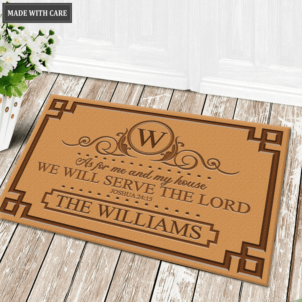 Greek Border Monogram As For My House Personalized Family Doormat
