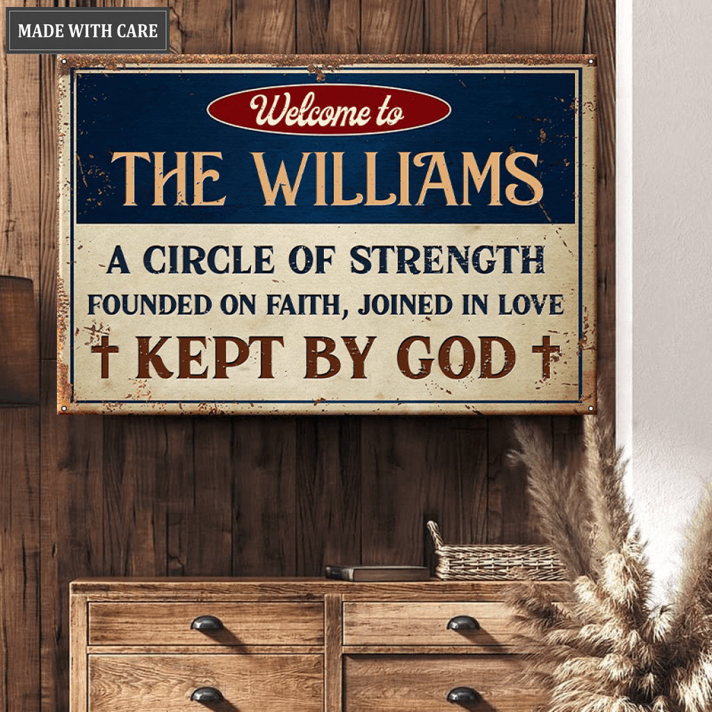 Personalized A Circle Of A Family Metal Sign