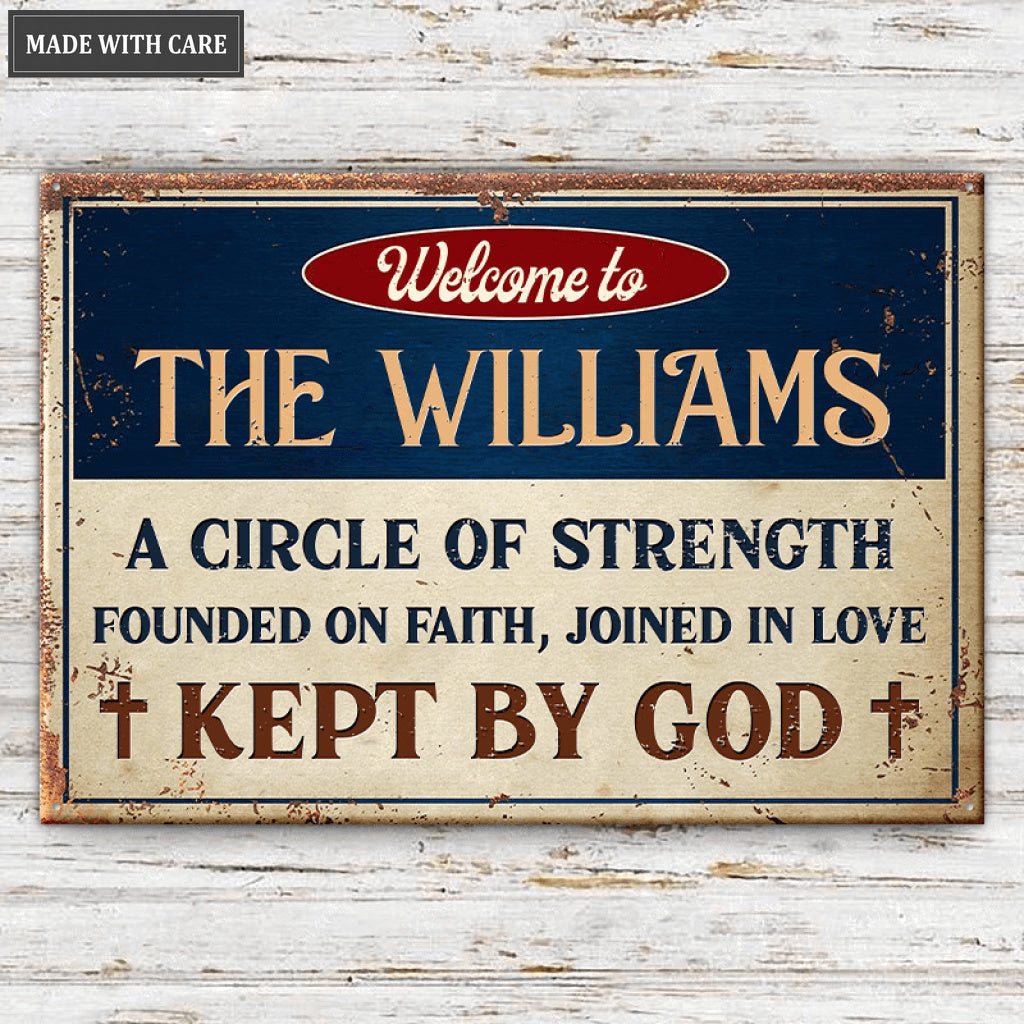 Personalized A Circle Of A Family Metal Sign