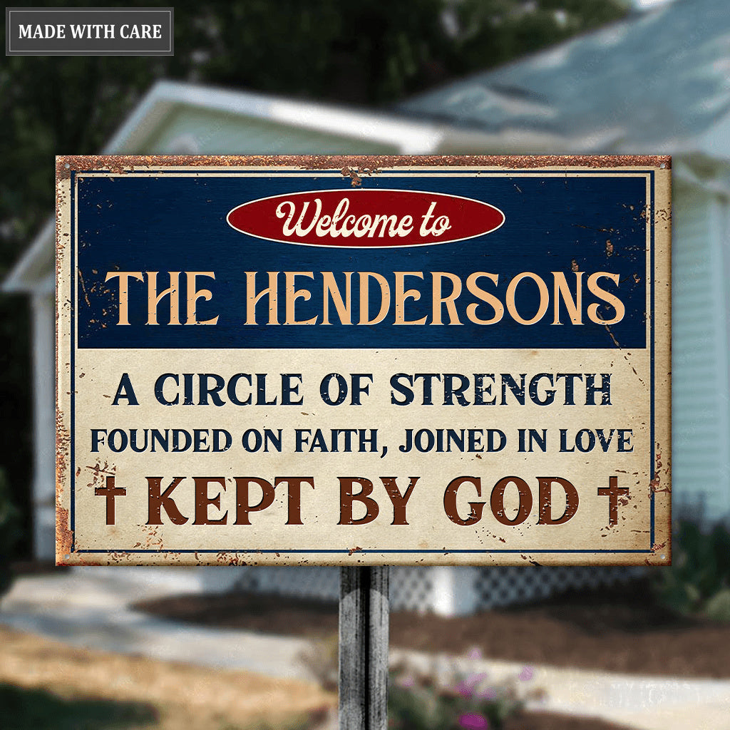 Personalized A Circle Of A Family Metal Sign