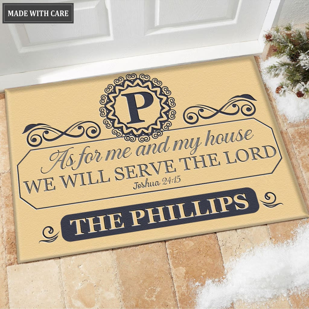 Luvingrace M57 Luxury Monogram Collection As For My House Personalized Doormat