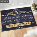 Printfamily M58 Luxury Monogram Collection As For My House Personalized Doormat