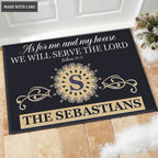 Printfamily M60 Luxury Monogram Collection As For My House Personalized Doormat