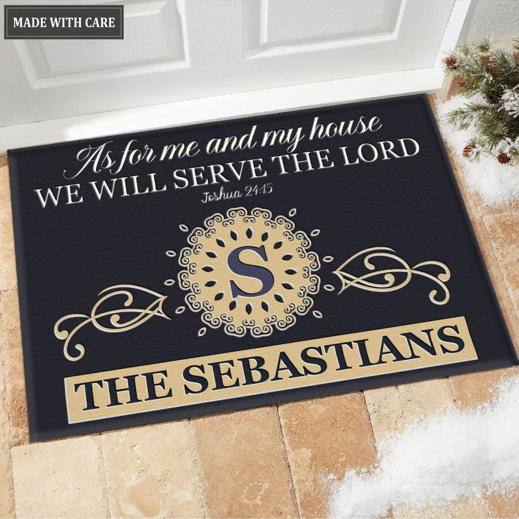 Luvingrace M60 Luxury Monogram Collection As For My House Personalized Doormat