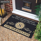 Printfamily M60 Luxury Monogram Collection As For My House Personalized Doormat