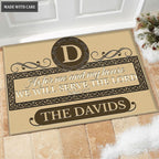 Printfamily M61 Luxury Monogram Collection As For My House Personalized Doormat