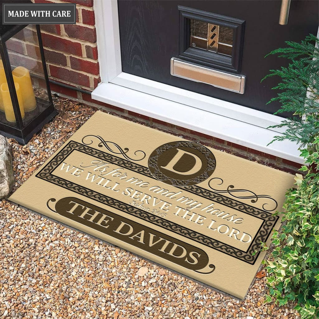 Luvingrace M61 Luxury Monogram Collection As For My House Personalized Doormat