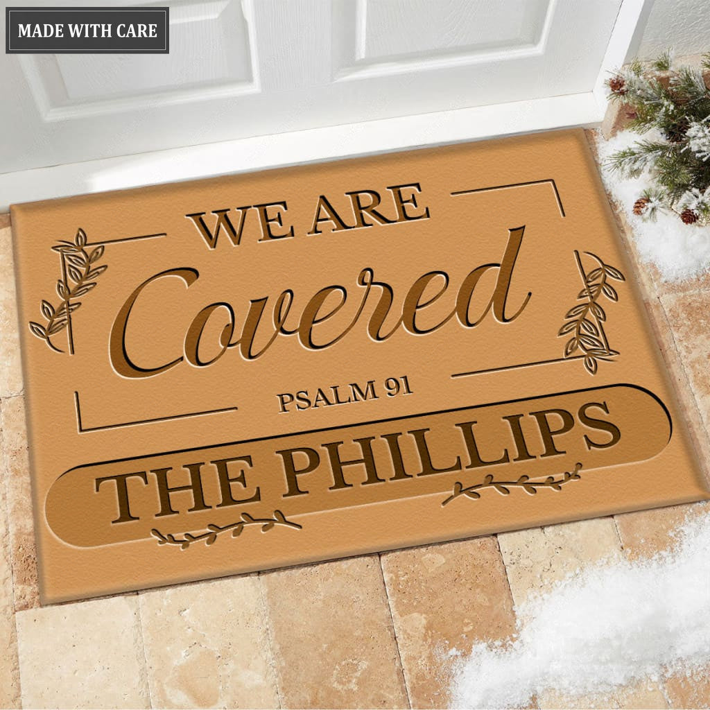 Luvingrace M62 Decorative Monogram Collection We Are Covered Personalized Doormat