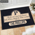 Printfamily M63 Luxury Monogram Collection As For My House Personalized Doormat