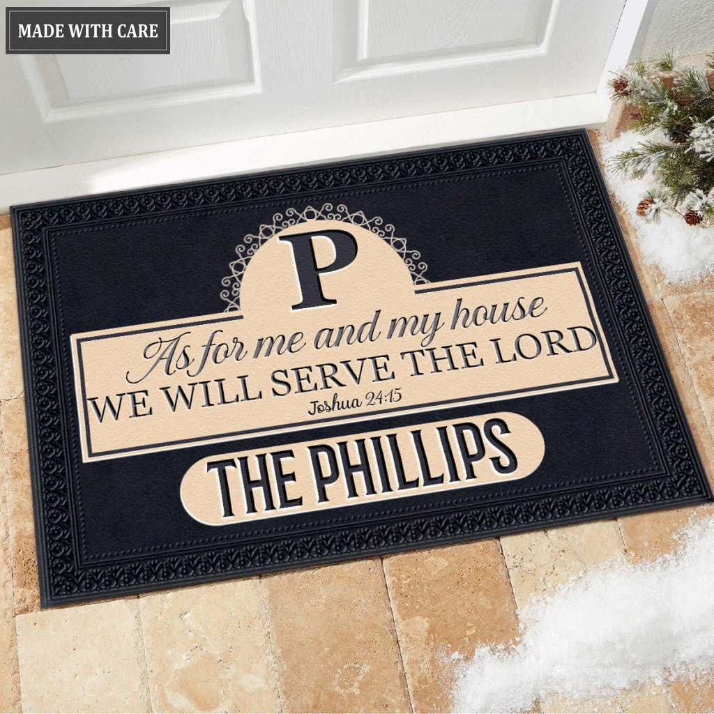 Luvingrace M63 Luxury Monogram Collection As For My House Personalized Doormat
