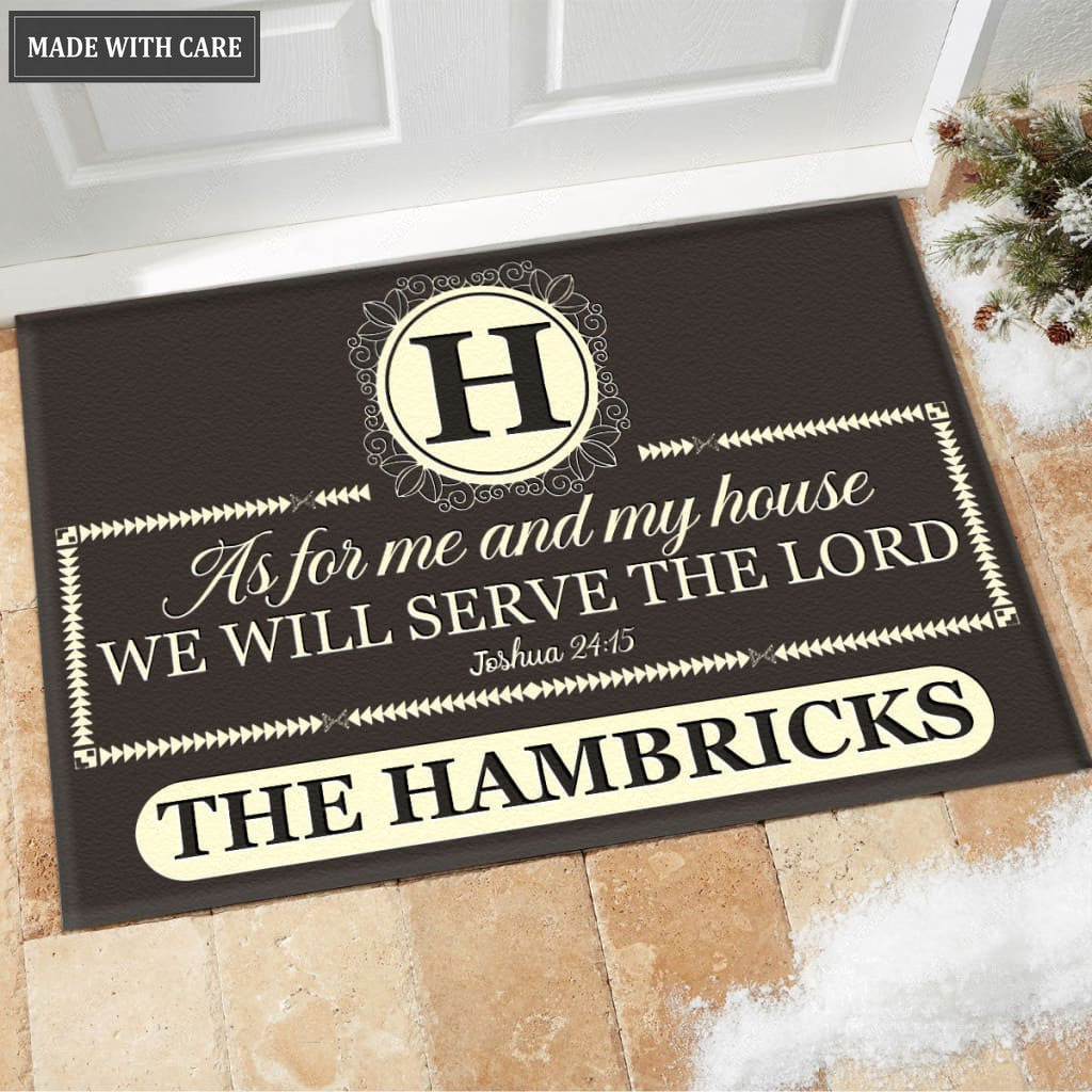 Luvingrace M64 Luxury Monogram Collection As For My House Personalized Doormat