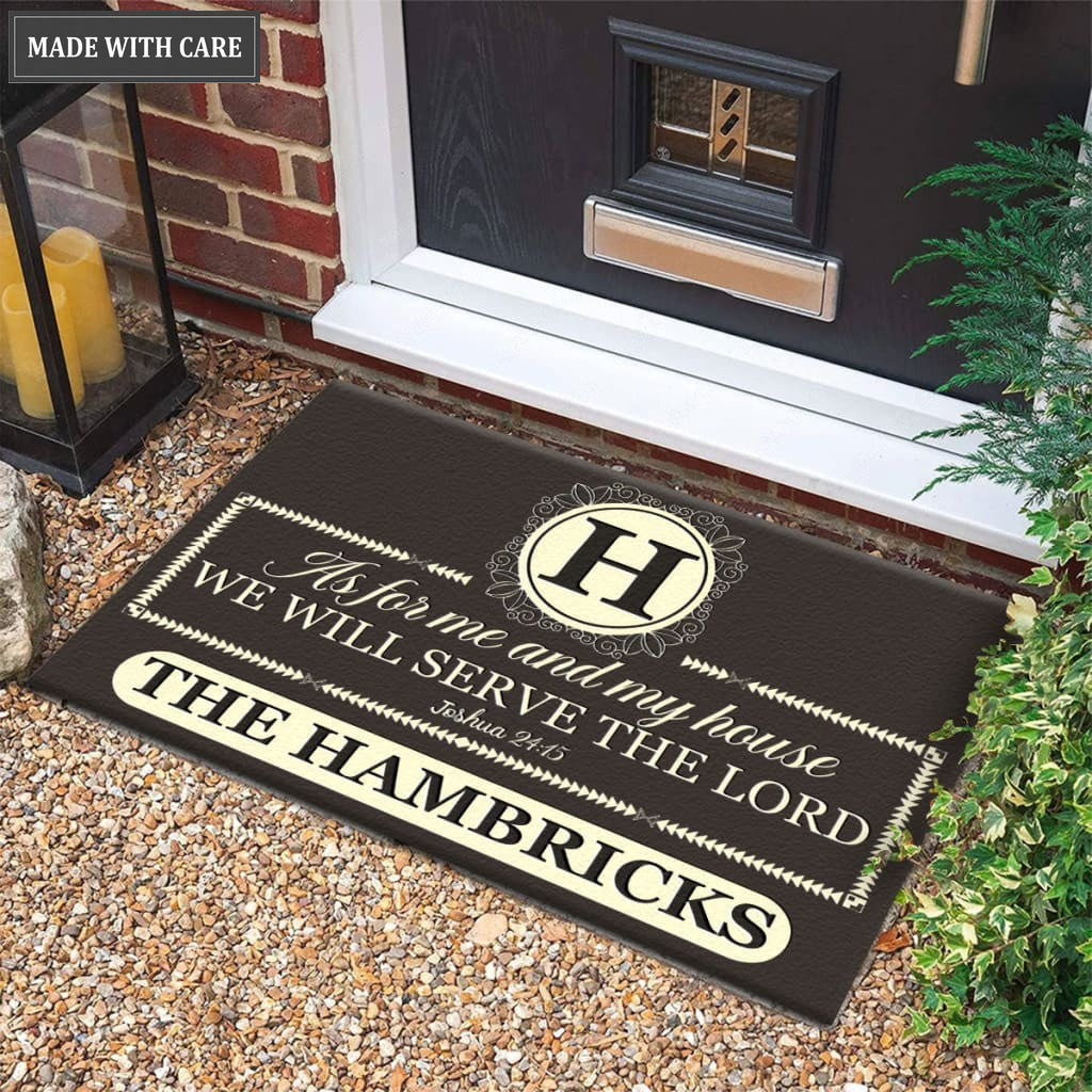 Luvingrace M64 Luxury Monogram Collection As For My House Personalized Doormat