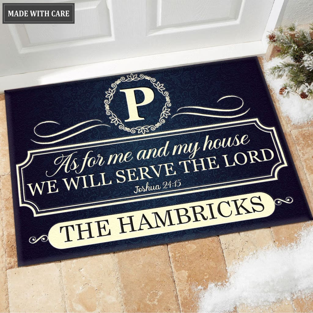 Printfamily M65 Decorative Monogram Collection As For My House Personalized Doormat