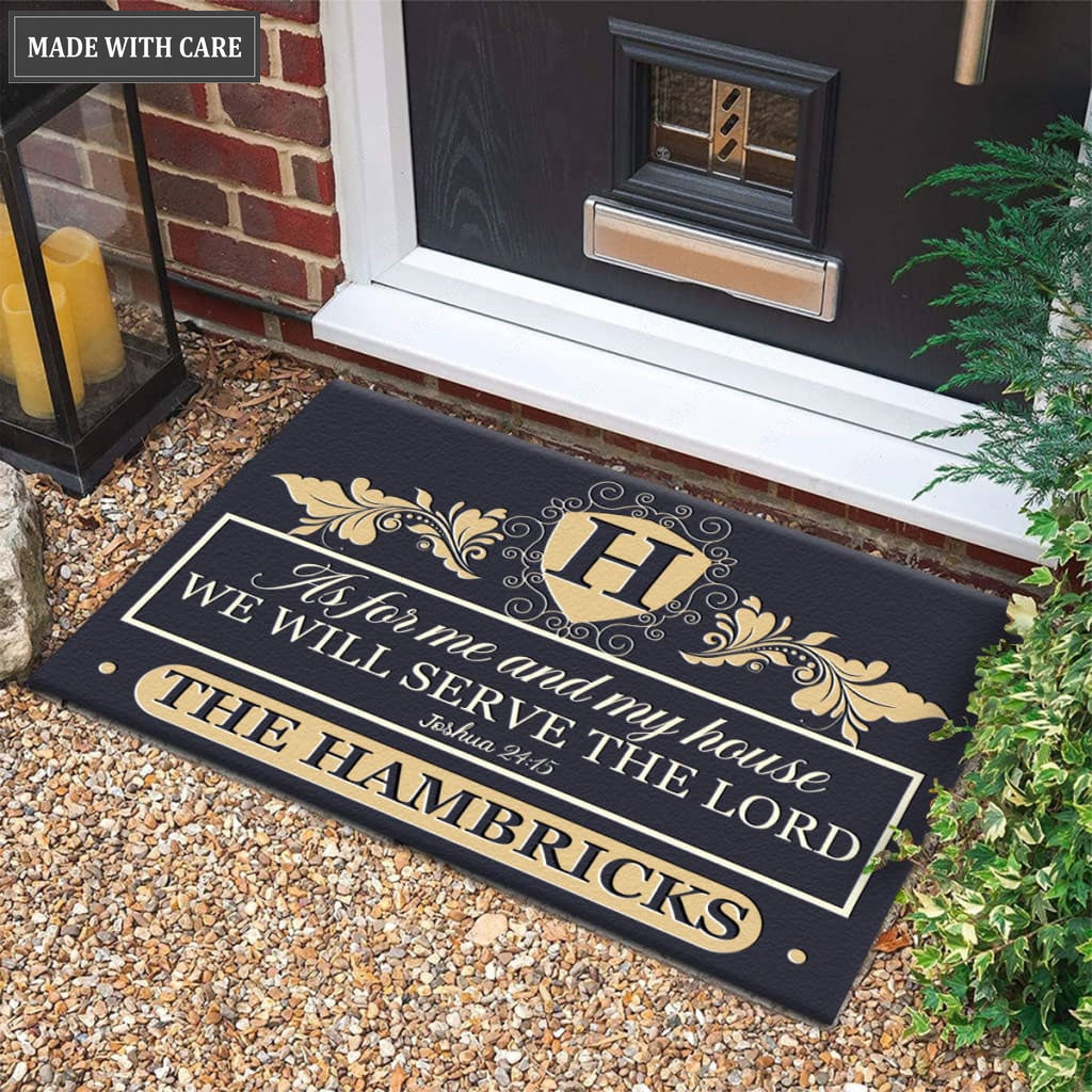 Printfamily M66 Decorative Monogram Collection As For My House Personalized Doormat