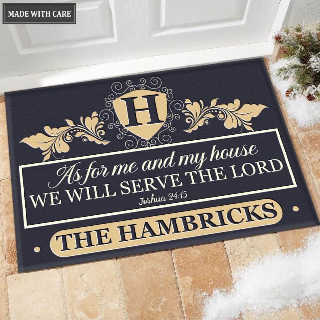 Printfamily M66 Decorative Monogram Collection As For My House Personalized Doormat