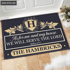 Printfamily M66 Decorative Monogram Collection As For My House Personalized Doormat