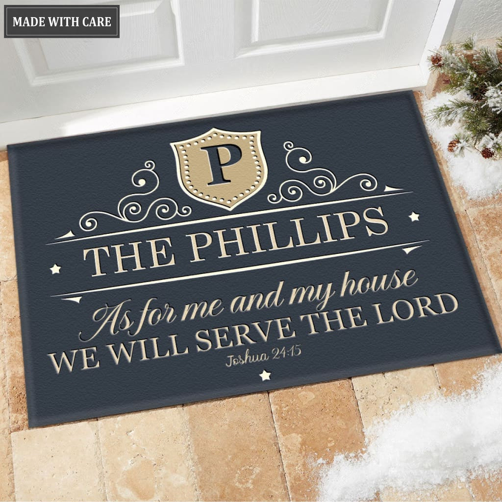 Luvingrace M67 Luxury Monogram Collection As For My House Personalized Doormat