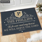Luvingrace M67 Luxury Monogram Collection As For My House Personalized Doormat
