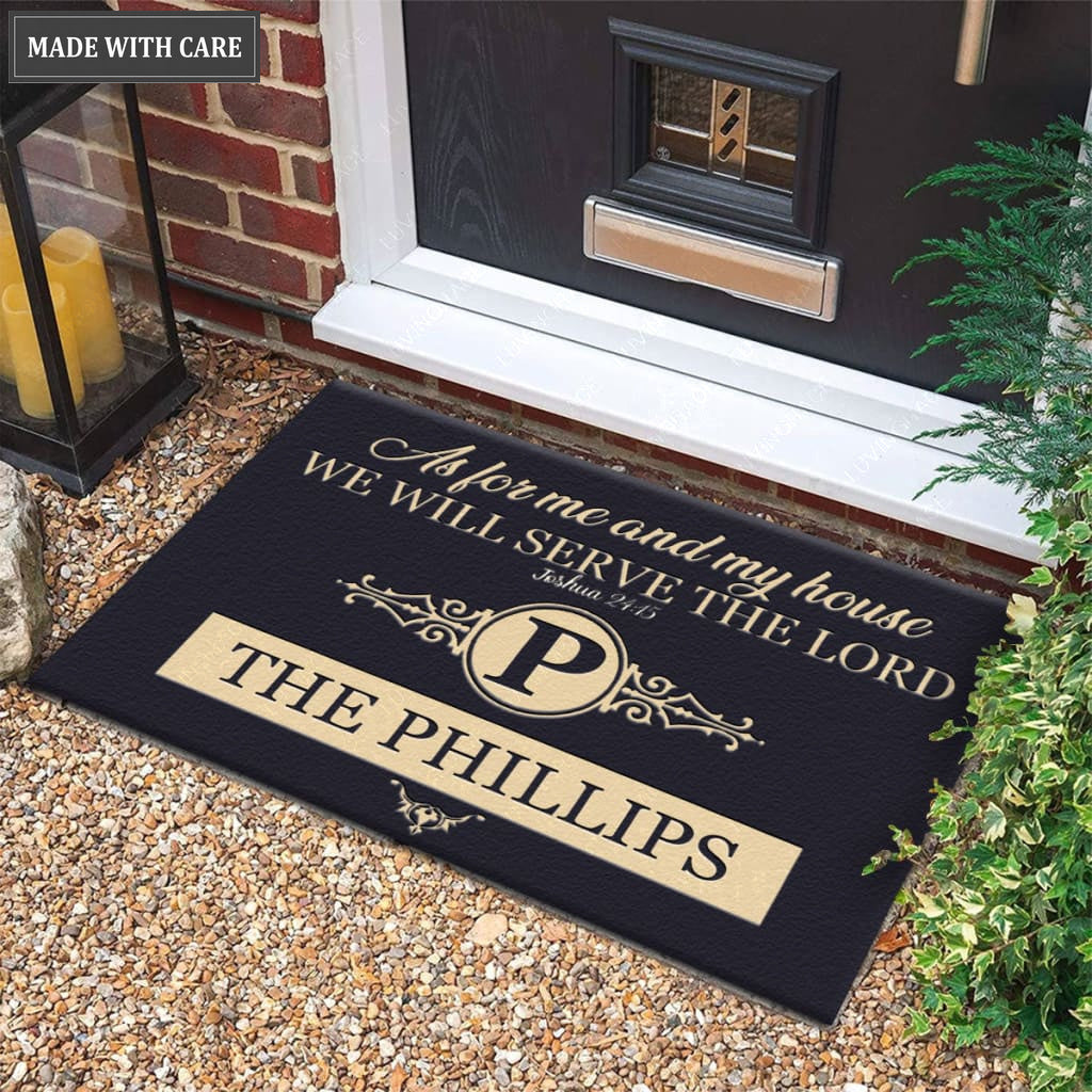 Luvingrace M70 Luxury Monogram Collection As For My House Personalized Doormat