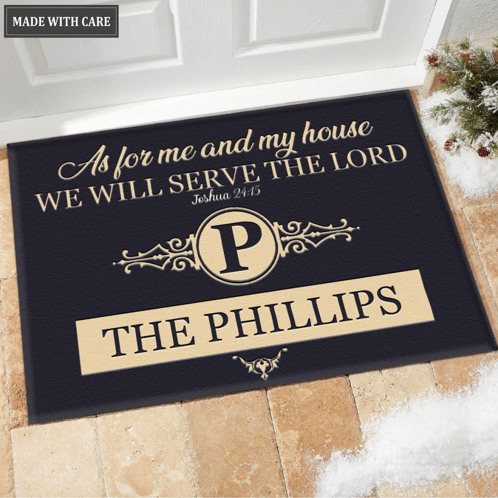 Luvingrace M70 Luxury Monogram Collection As For My House Personalized Doormat