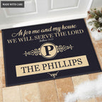 Luvingrace M70 Luxury Monogram Collection As For My House Personalized Doormat