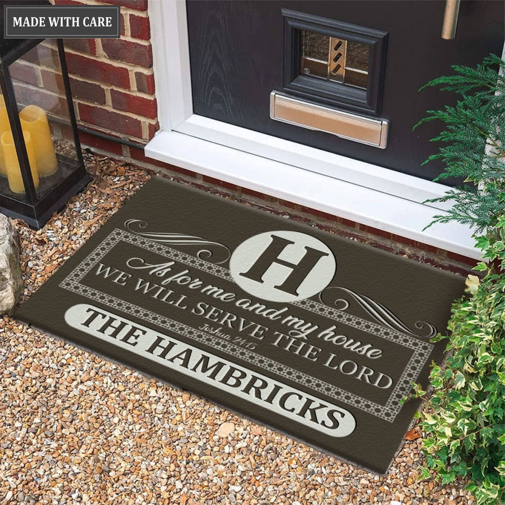 Luvingrace M71 Luxury Monogram Collection As For My House Personalized Doormat