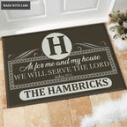 Luvingrace M71 Luxury Monogram Collection As For My House Personalized Doormat