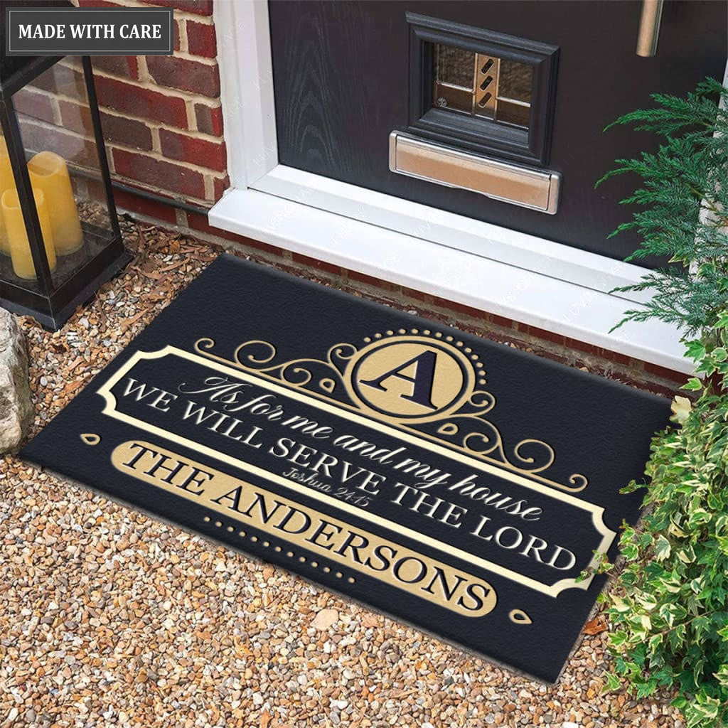 Luvingrace M72 Luxury Monogram Collection As For My House Personalized Doormat